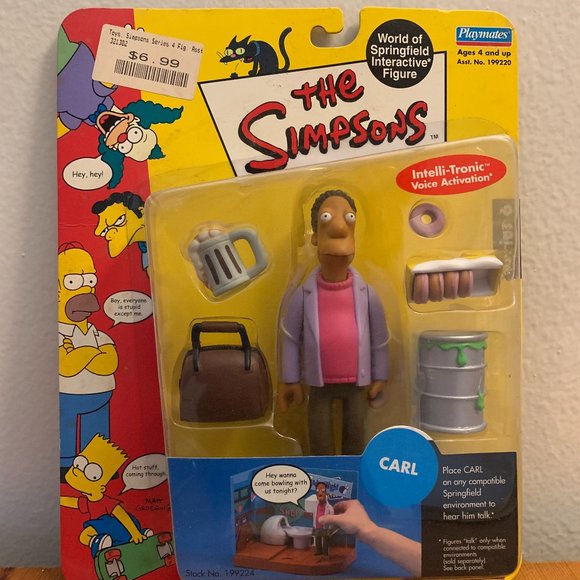 Toys Vtg Playmates The Simpsons Interactive Figures Carl Series 1 New Sealed Poshmark